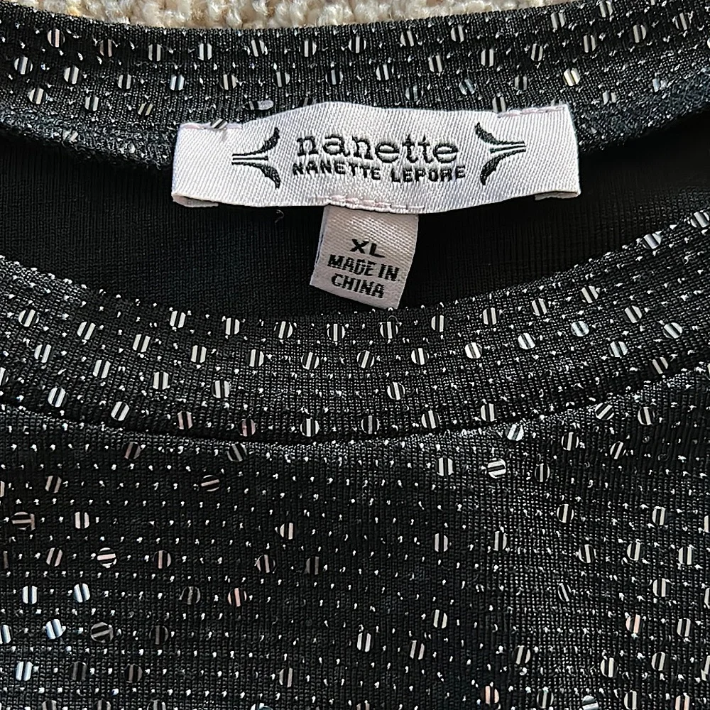 Nanette Lepore Gorgeous Sequin 3/4 Sleeve Shirt Top **Size XL** - Picture 3 of 3